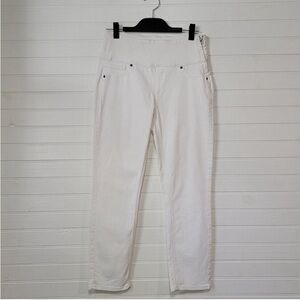 SPANX White Zip Ankle-Length Cropped Jeans